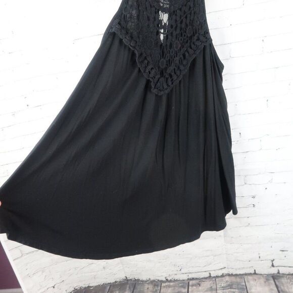 HEIMISH USA BLACK HALTER HIGH NECK WITH LACE BABY DOLL DRESS SIZE MEDIUM - Picture 6 of 9